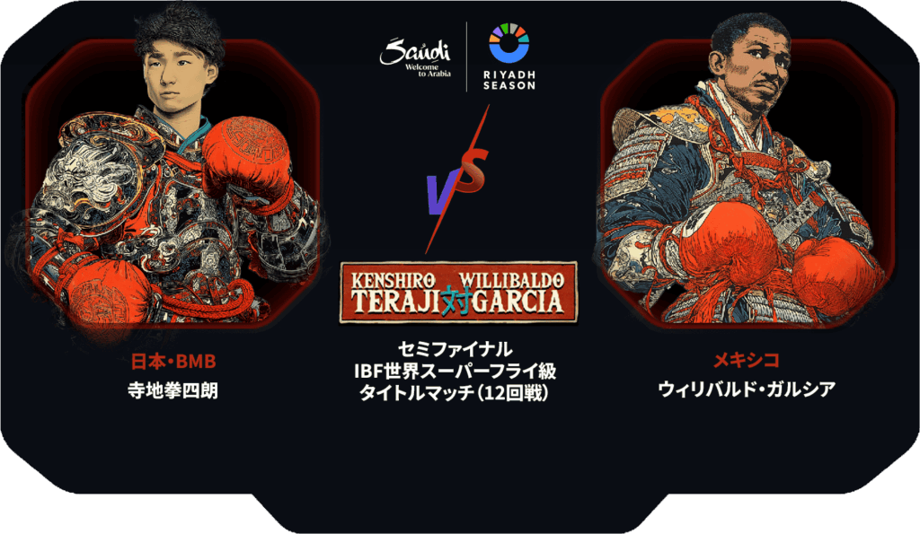 セミファイナル IBF世界スーパーフライ級 タイトルマッチ（12回戦） 日本・BMB 寺地拳四朗 vs メキシコ ウィリバルド・ガルシア